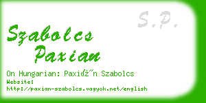 szabolcs paxian business card